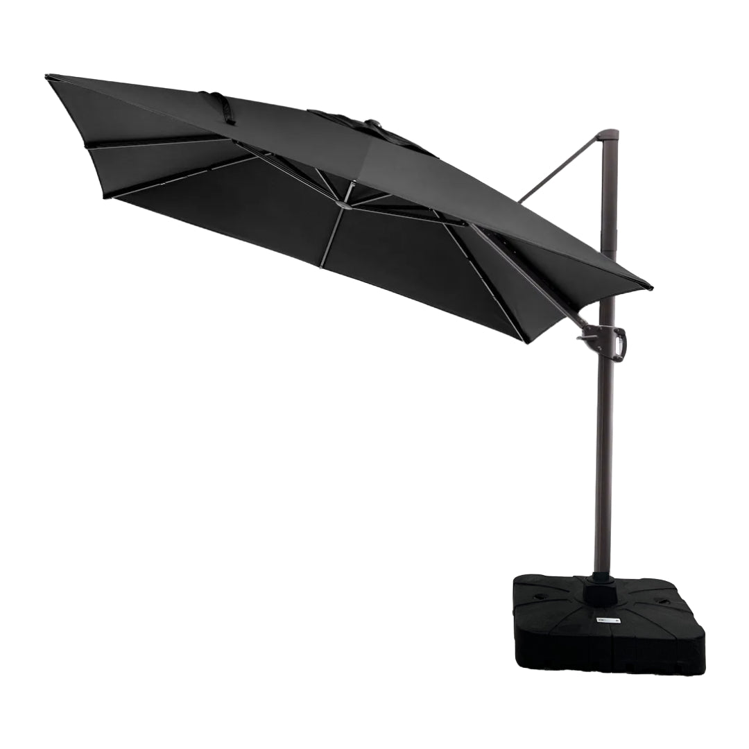 The Outdoor Institute Roma Hanging Umbrella with Base - Black