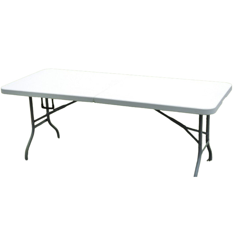 Bundle: Folding Rectangular Table -White + Four Folding Chairs - Grey