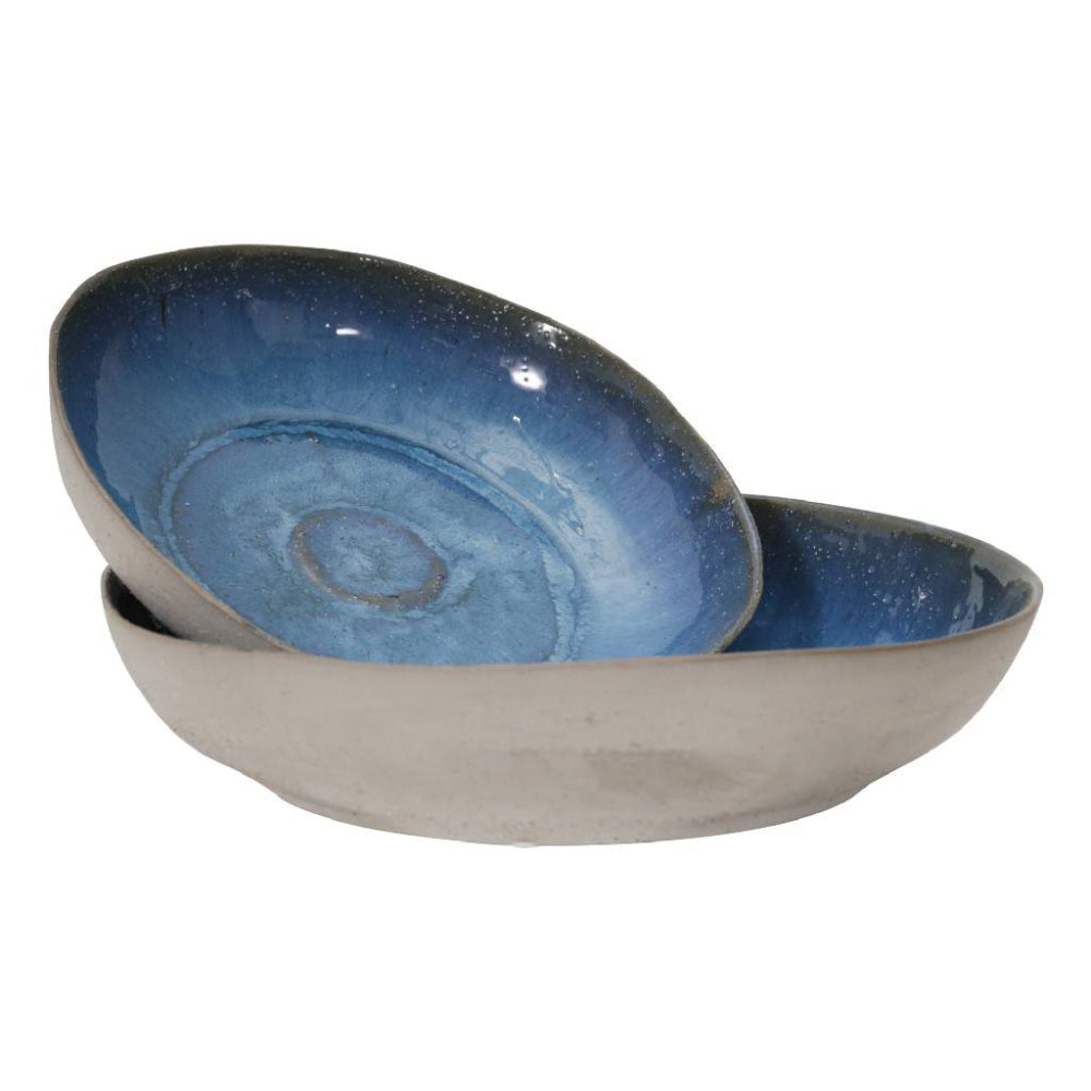 Sagebrook Home Transitional Ceramic Bowls (Set Of 2) - Blue