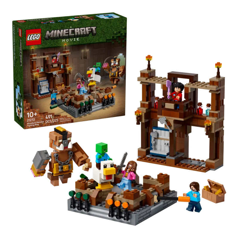 LEGO Minecraft Woodland Mansion Fighting Ring Building Toy Set (491-Pieces)