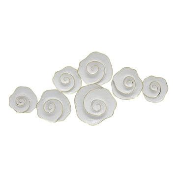 Decoración de pared con rosas de 21" de Sagebrook Home, color blanco