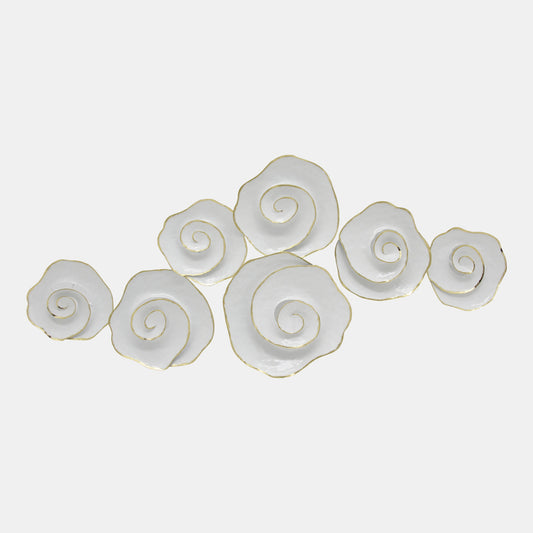 Decoración de pared con rosas de 21" de Sagebrook Home, color blanco