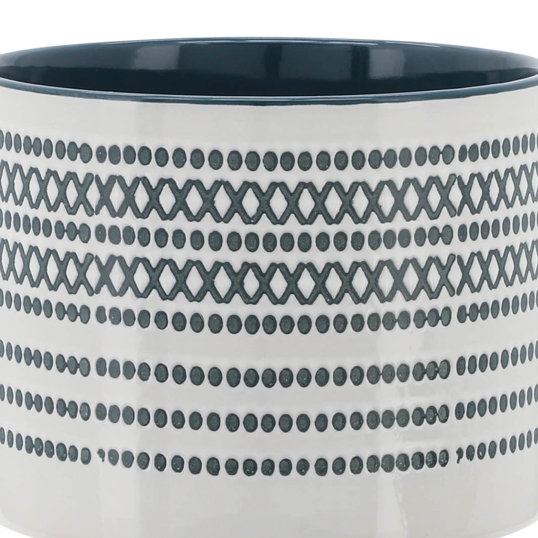 Macetero Sagebrook Home con soporte (juego de 2) - Azul/blanco