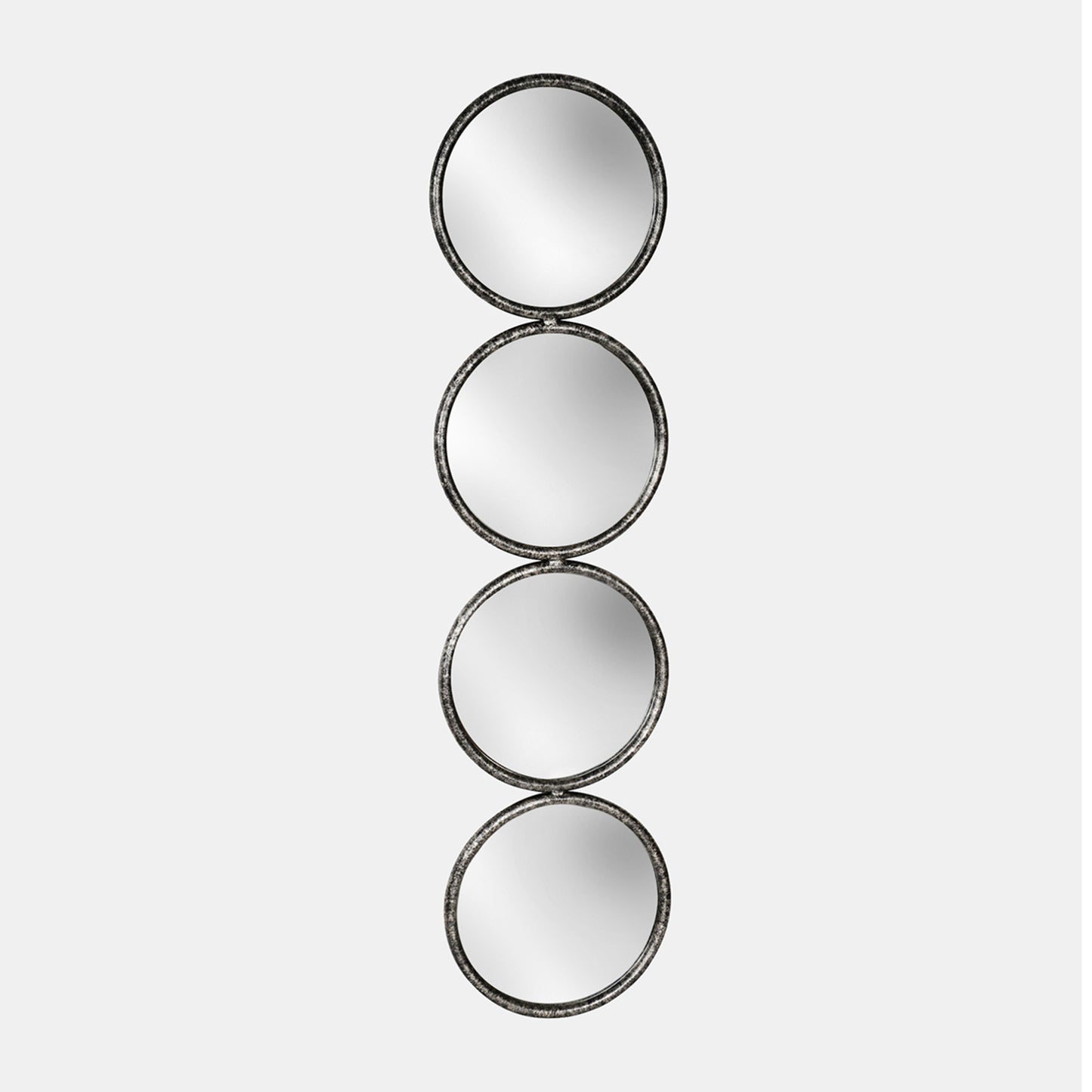 Sagebrook Home Transitional 48" 4-Mirrored Round Circles - Black/Silver