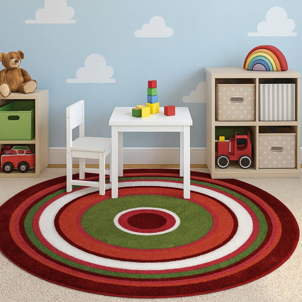 L.A Rugs 4'3" x 4'3" Fun Time Concentric 3 Round Area Rug