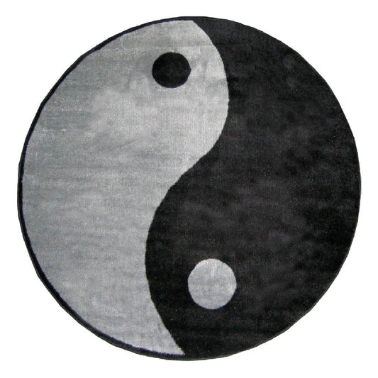 L.A Rugs 4'3" x 4'3" Fun Time Ying Yang Accent Round Area Rug