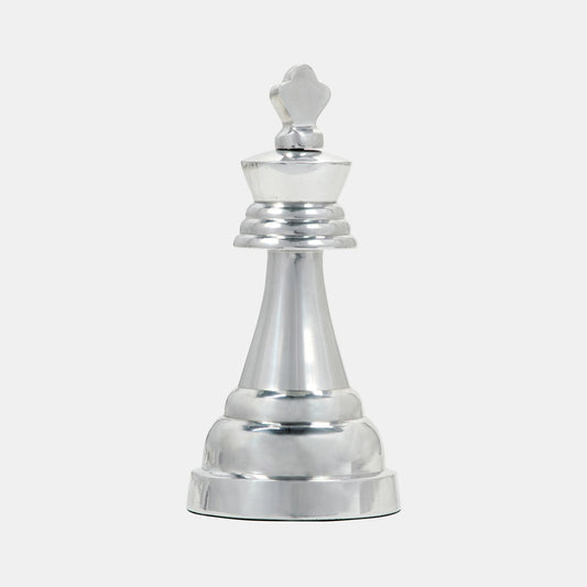 Sagebrook Home Contemporary 9" Queen Chess Piece in Metal - Silver