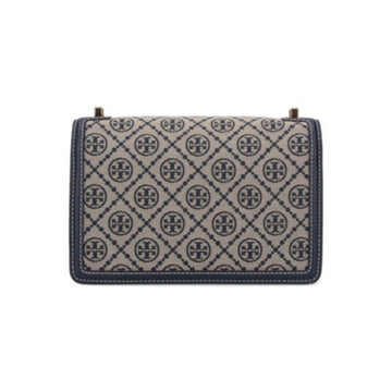 Tory Burch Monogram Shoulder Bag - Gray/Blue