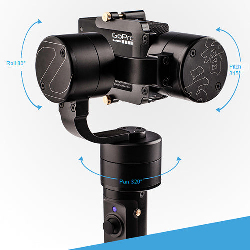 Zhiyun-Tech Evolution 3 Axis Handheld Gimbal Stabilizer for Go Pro - Jet Black - Curacao