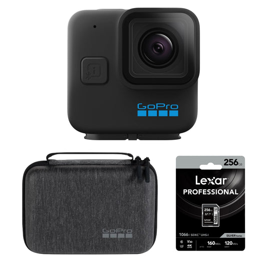 Paquete: cámara mini GoPro HERO11 + estuche semirrígido para cámara GoPro Casey + tarjeta de memoria Lexar Professional 256 GB 1066x UHS-I SDXC