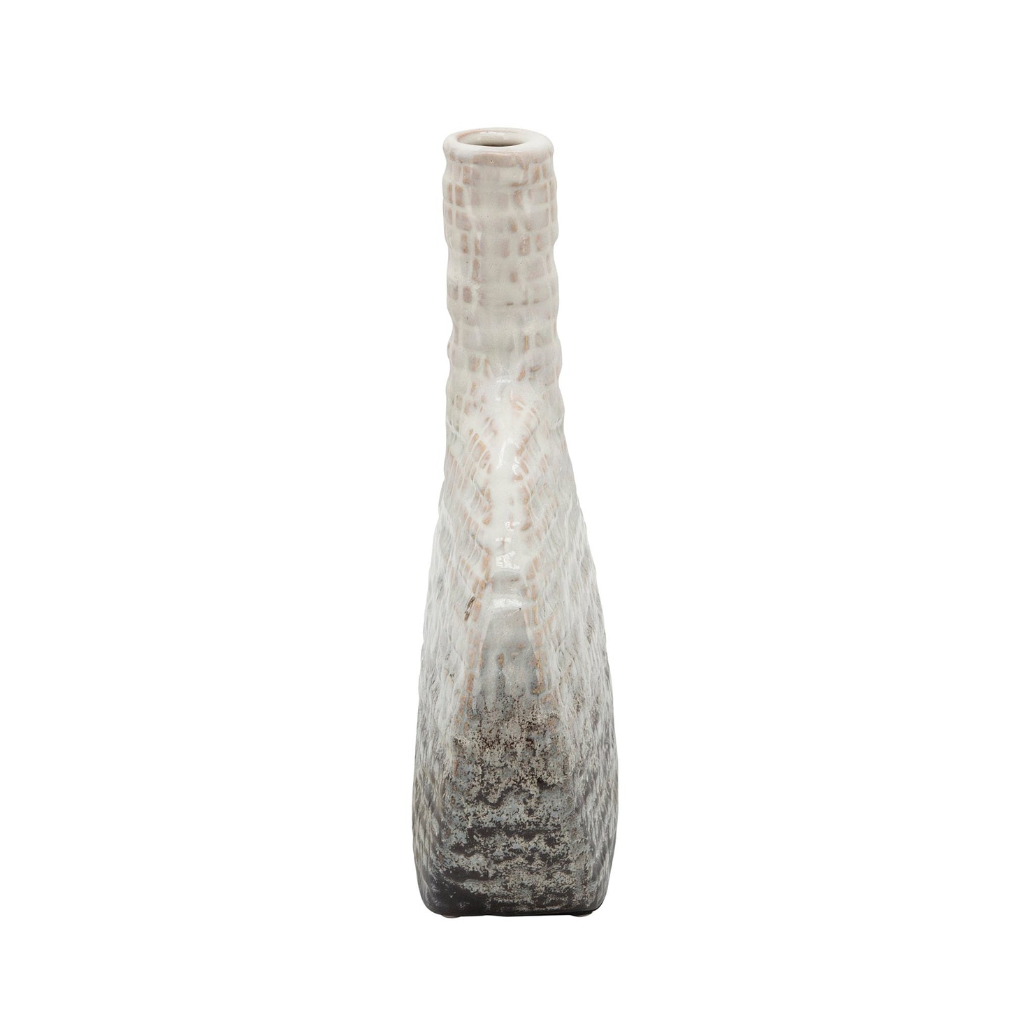 Sagebrook Home Contemporary 10" Textured Oval 2-Tone Ceramic Vase - Ivory/Beige