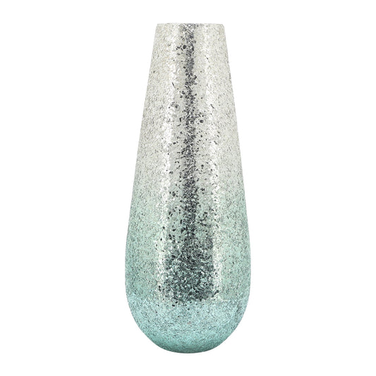 Sagebrook Home Contemporary 18" Crackled Glass Vase - Green Ombre