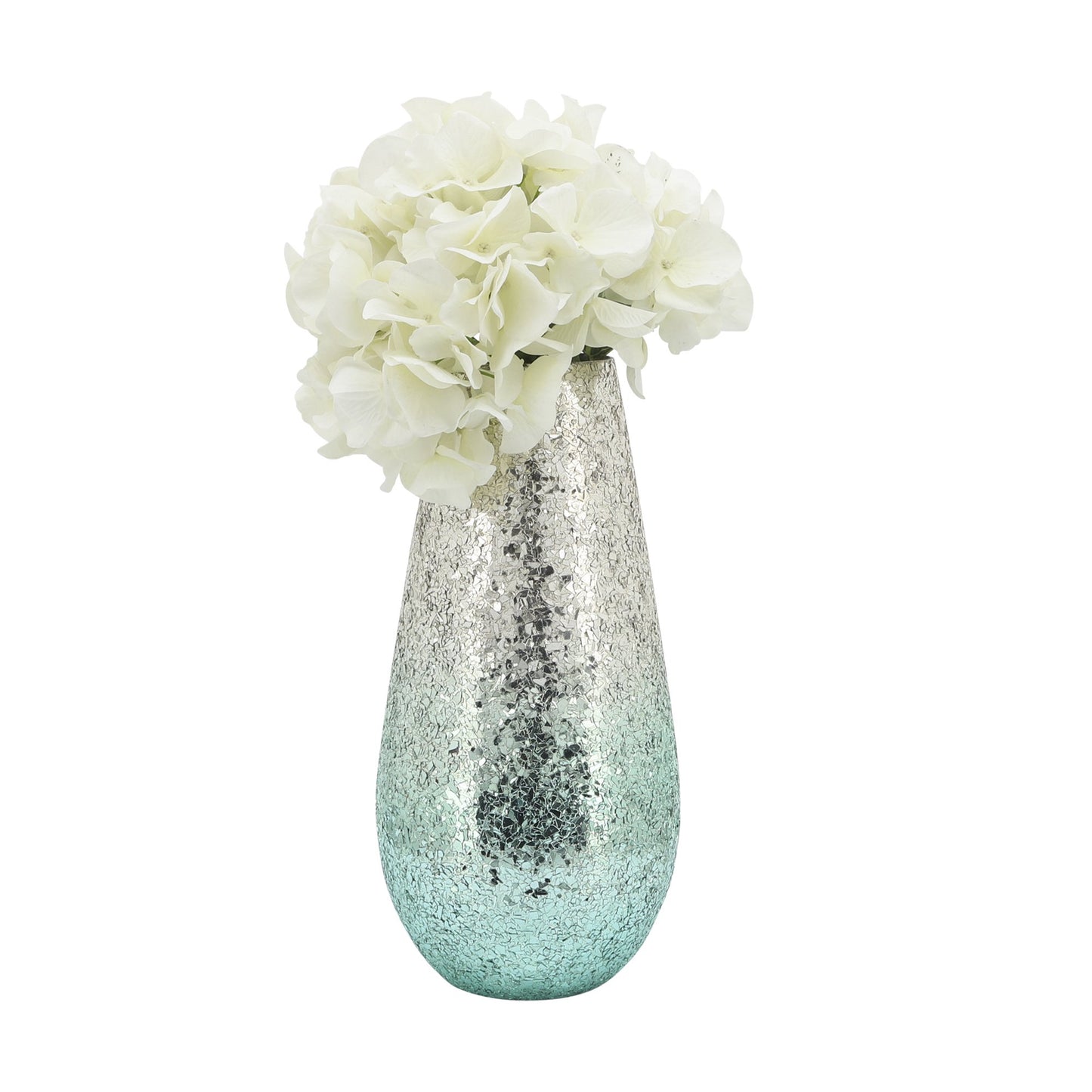 Sagebrook Home Contemporary 12" Crackled Glass Vase - Green Ombre