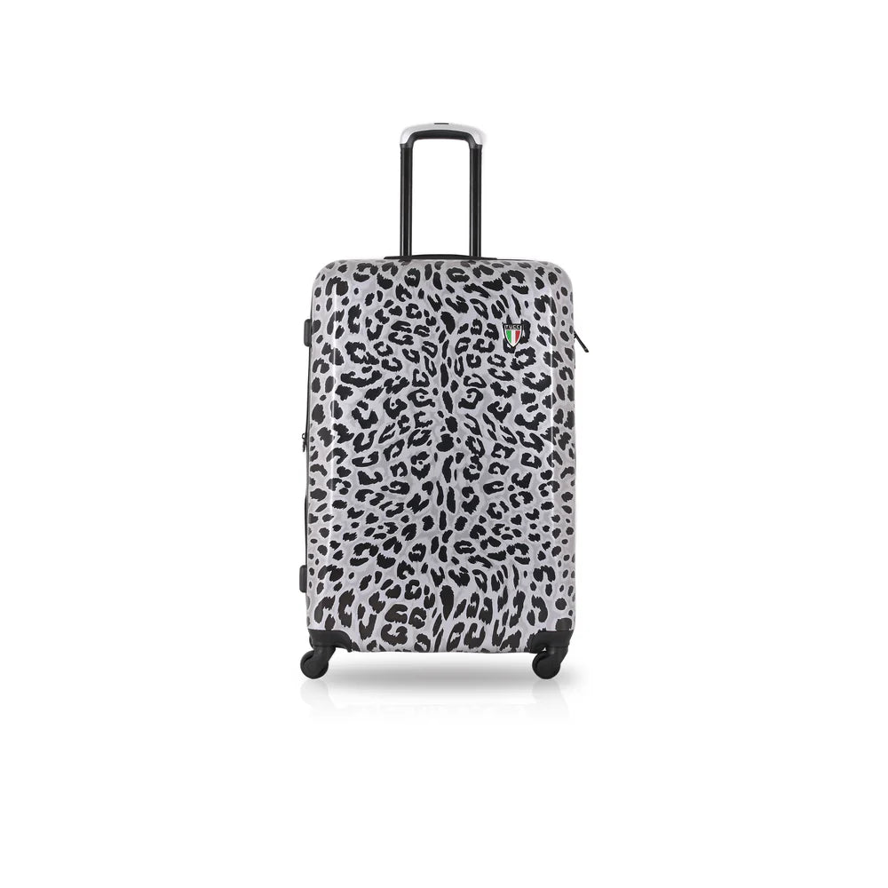 Tucci Italy 24" Spinner Carry On Travel Suitcase - Winter Leopard