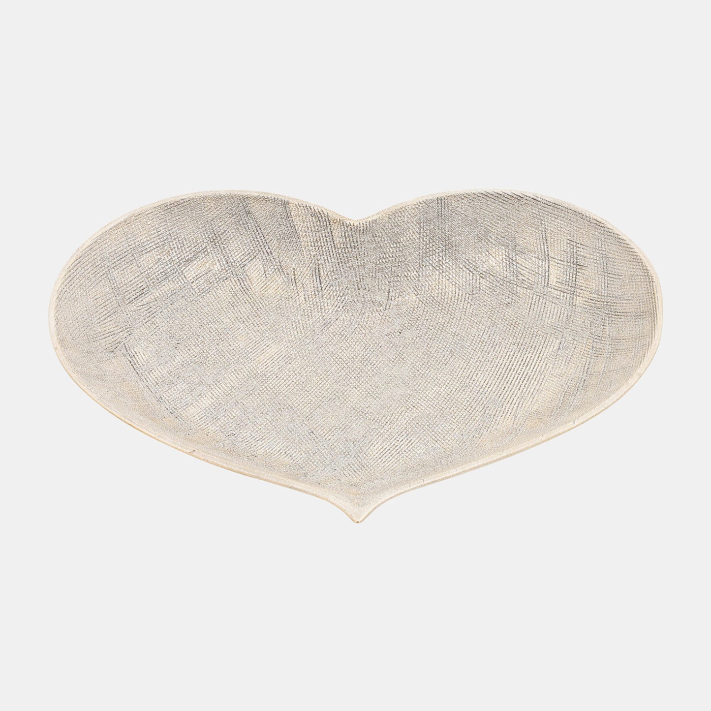 Sagebrook Home Contemporary Ceramic Scratched Heart Plates (Set of 3 ) - Gold