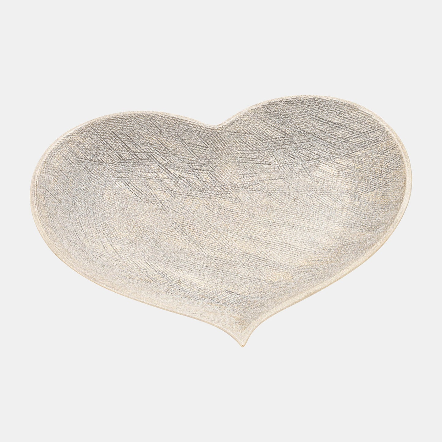 Sagebrook Home Contemporary Ceramic Scratched Heart Plates (Set of 3 ) - Gold