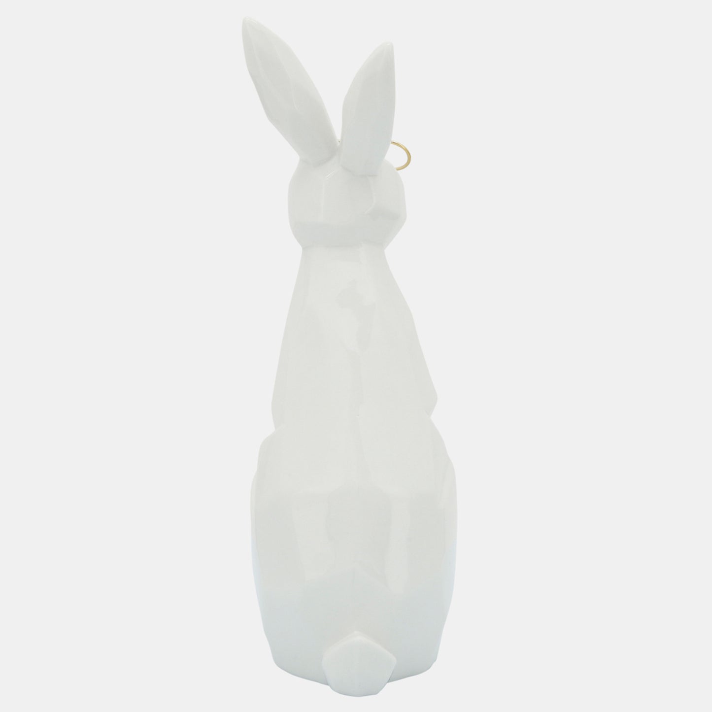 Sagebrook Home Contemporary 11" Ceramic Bunny with Glasses - White/Gold