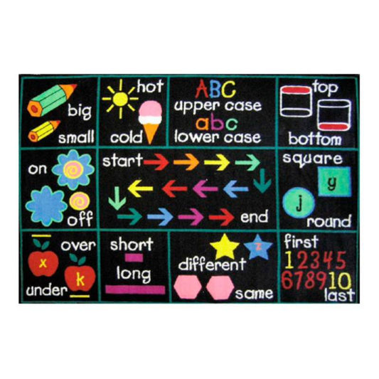 L.A Rugs Fun Time Compare Rectangular Area Rug - Black