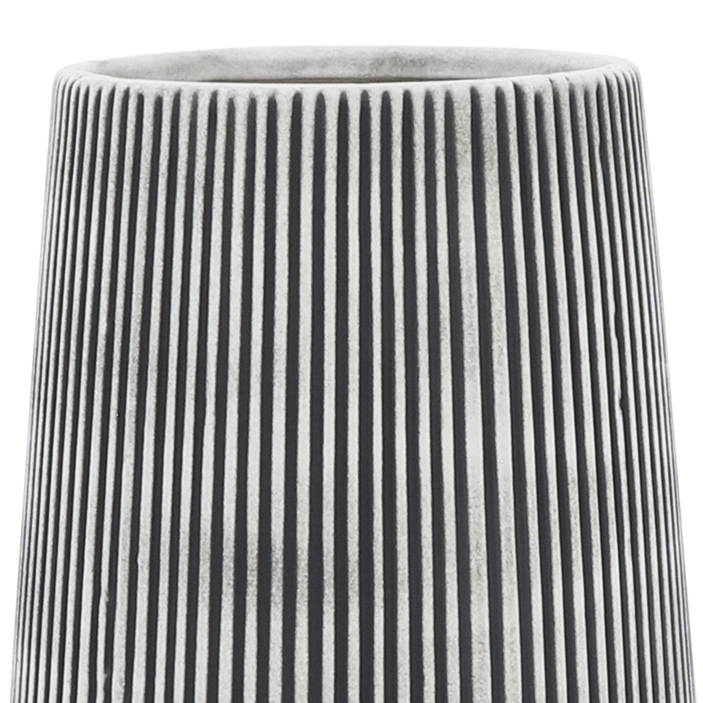 Sagebrook Home Contemporary 12" Ridged Ceramic Vase - Black/White