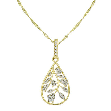Tear Flower Necklace in 14K Yellow Gold