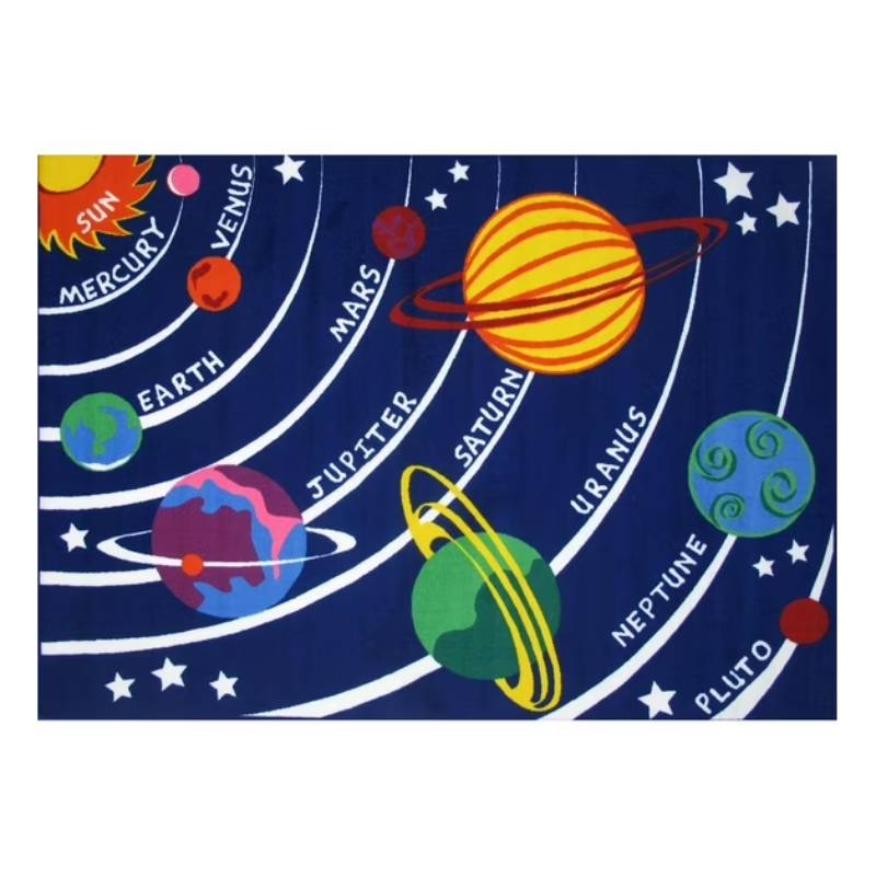 L.A Rugs Fun Time Solar System Rectangular Area Rug - Blue