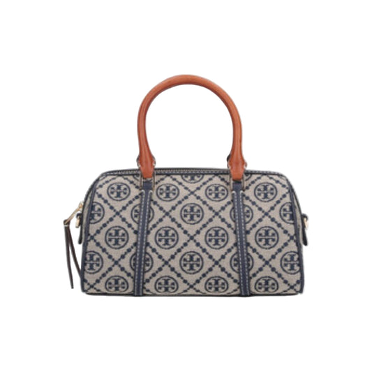 Tory Burch Mini Monogram Barrel Bag - Blue/Gray