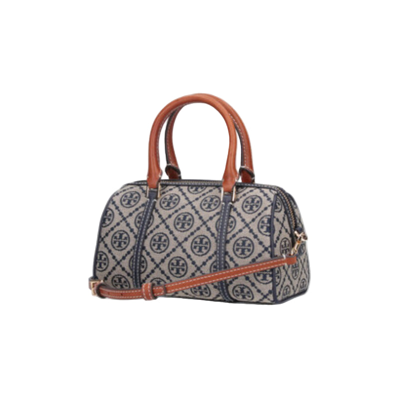 Tory Burch Mini Monogram Barrel Bag - Blue/Gray