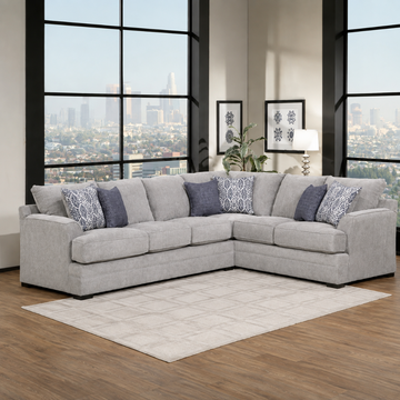 Naples Soft Sectional Sofa with Pillows by Home Source - Gray