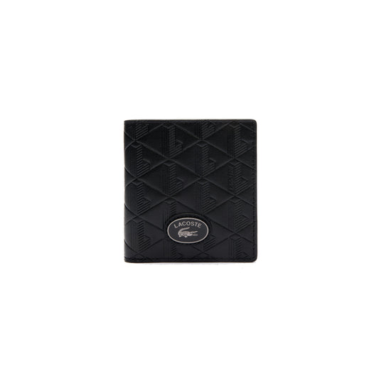 Lacoste Monogram Compact Billfold Wallet - Black