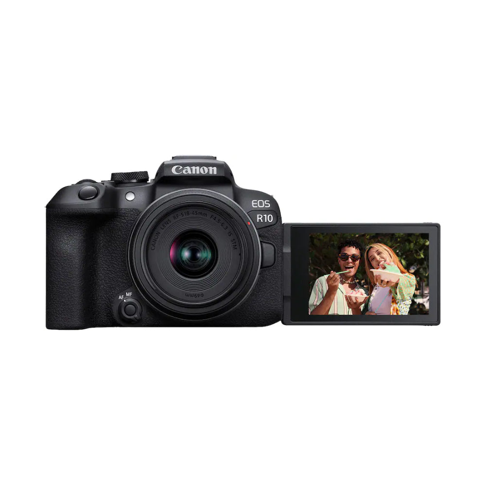 Canon EOS R10 24.2 MP Mirrorless Camera with RF-S18-45 f/4.5-6.3 IS STM Lens Content Creator Kit - Black