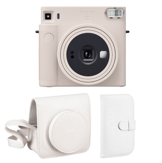 Fujifilm: Cámara + Estuche para cámara + Mini álbum tipo billetera