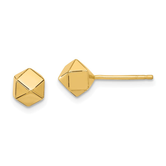 14K Leslie's Women's Geometric Ball Post Earrings in 14K Yellow Gold