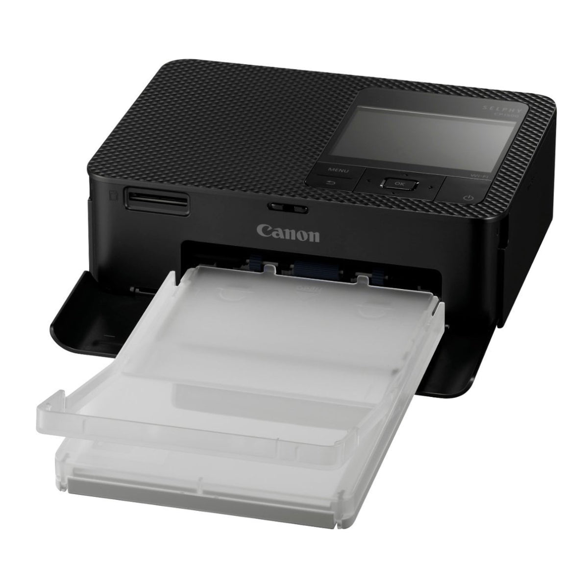 Canon - Impresora fotográfica compacta SELPHY CP1500 - Negra + Canon - Juego de papel y tinta de color RP-108