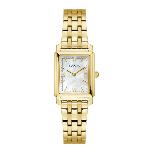 Bulova Sutton Women's 21mm Gold-Tone Bracelet Watch - White Dial