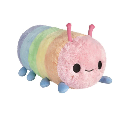 Squishable Rainbow Caterpillar 7.5" Plush Toy - Multicolor