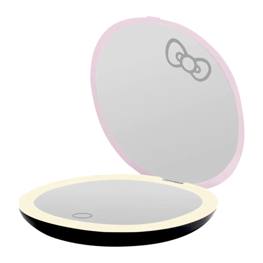 Impressions Vanity Hello Kitty Swirl Compact Mirror with Daylight LED Lighting (Pink)