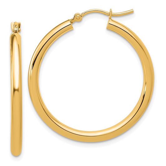 14K Leslie's Women's Tube Hoop Earrings in 14K Yellow Gold