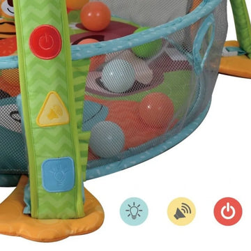 Baby Oversized Play Mat with Light, Music and 30 Playing Balls Lion