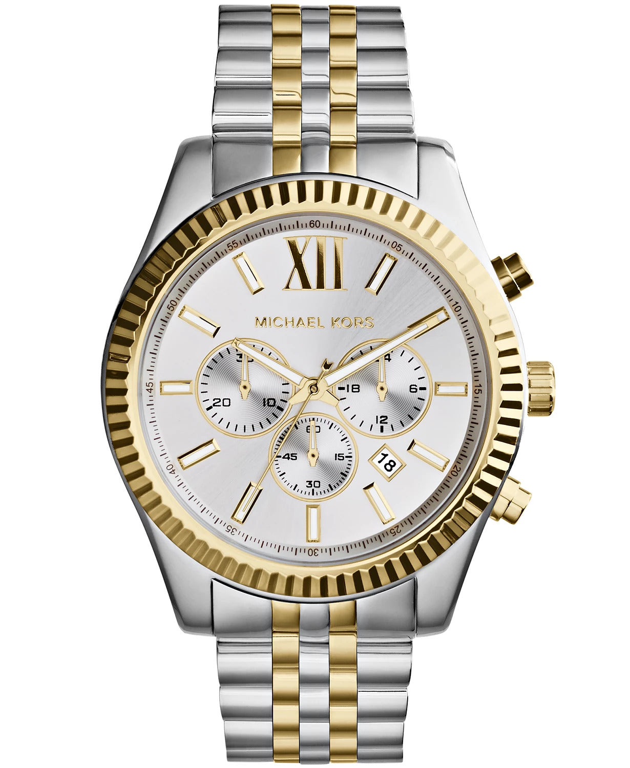 Michael Kors Lexington Men's Silver and Gold-Tone Watch