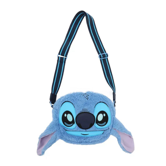 Disney Stitch Big Face Plush Crossbody Bag - Blue