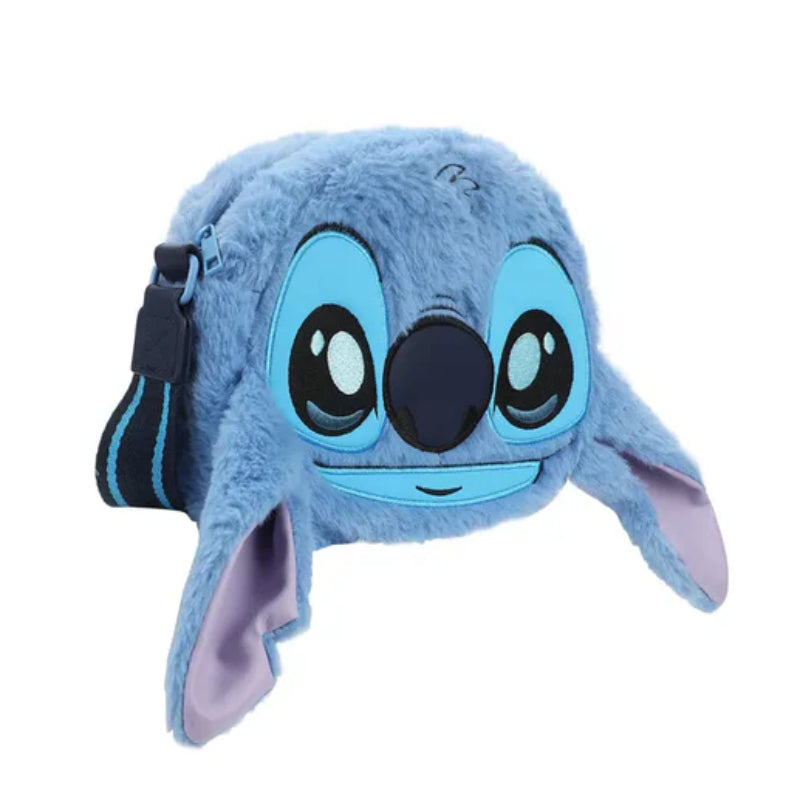 Disney Stitch Big Face Plush Crossbody Bag - Blue