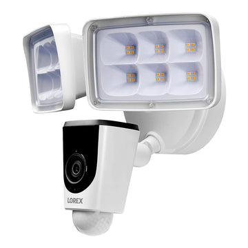 Cámara de seguridad con reflector WiFi para exteriores Lorex V261LCD-E de 1080p con visión nocturna, color blanco