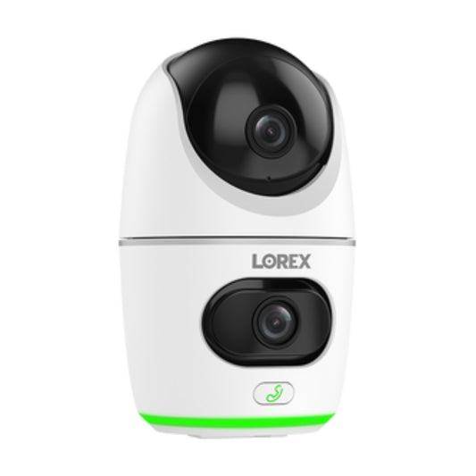 Lorex - 2K Dual Lens Indoor Pan-Tilt Wi-Fi Security Camera