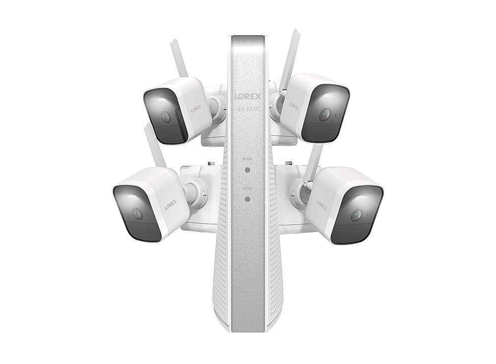 Sistema NVR Lorex L85591-8AA4-E 4K de 1 TB con cámaras de seguridad para exteriores con batería - Blanco