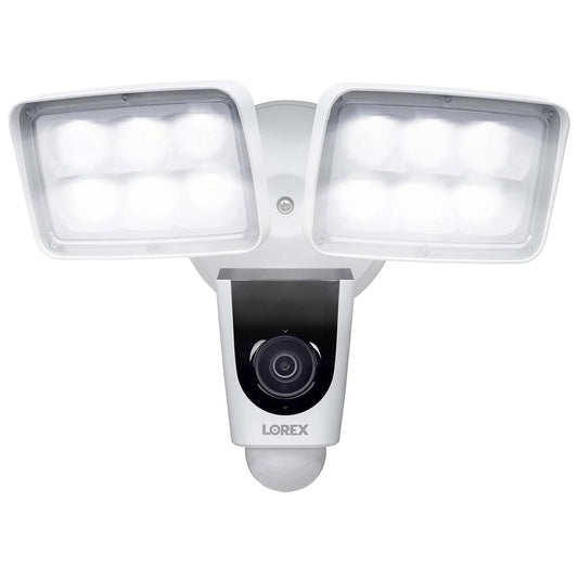 Lorex V261LCD-E Outdoor 1080p WiFi Floodlight Security Camera with Night Vision - White