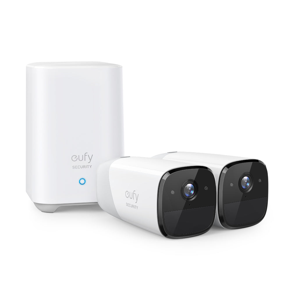 Eufy T88411D1 eufyCam 2, 2-Camera Indoor/Outdoor Wire-Free 1080p 16GB Surveillance System - White - Curacao