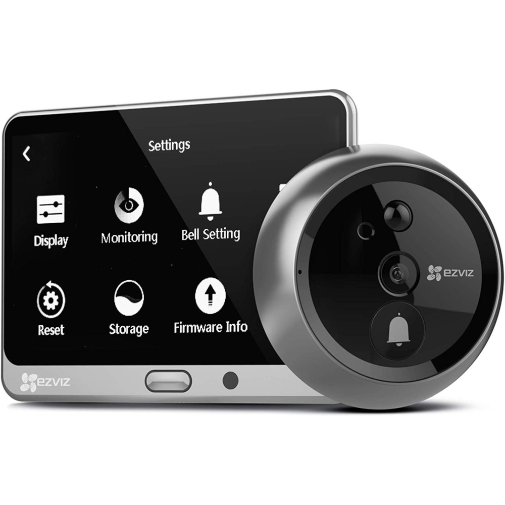 Ezviz DP1 WiFi Smart Door Viewer Video Intercom with Rechargeable Battery - Black/Silver