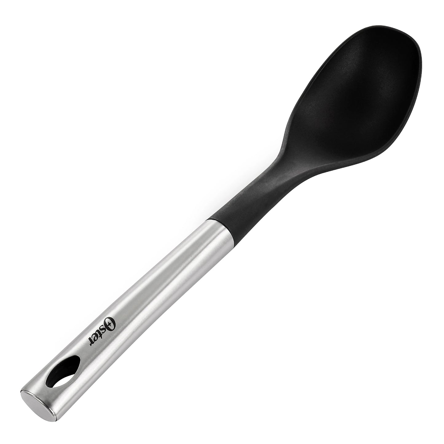 Oster Baldwyn Nylon Solid Spoon with Stainless Steel Handle - Black