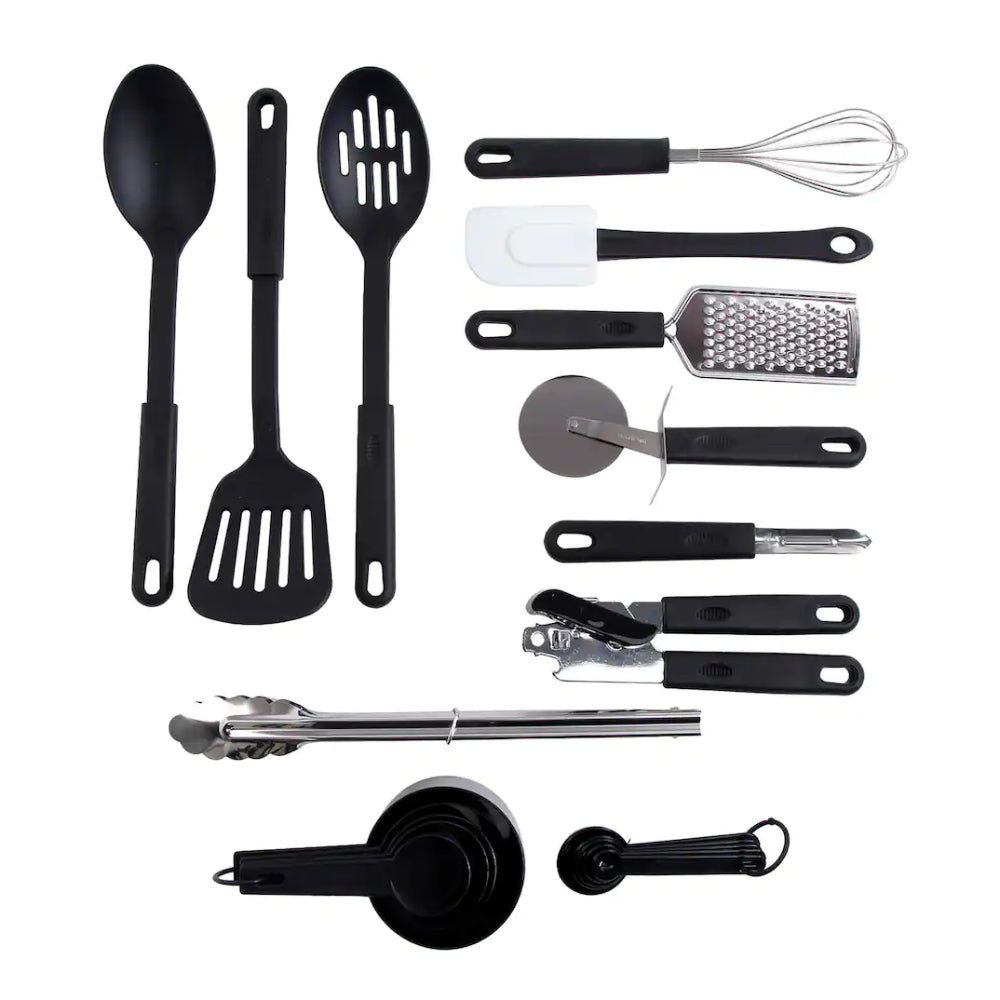 Gibson Home Total Kitchen Tool/Gadget Combo Set (20-Piece) - Black/Silver