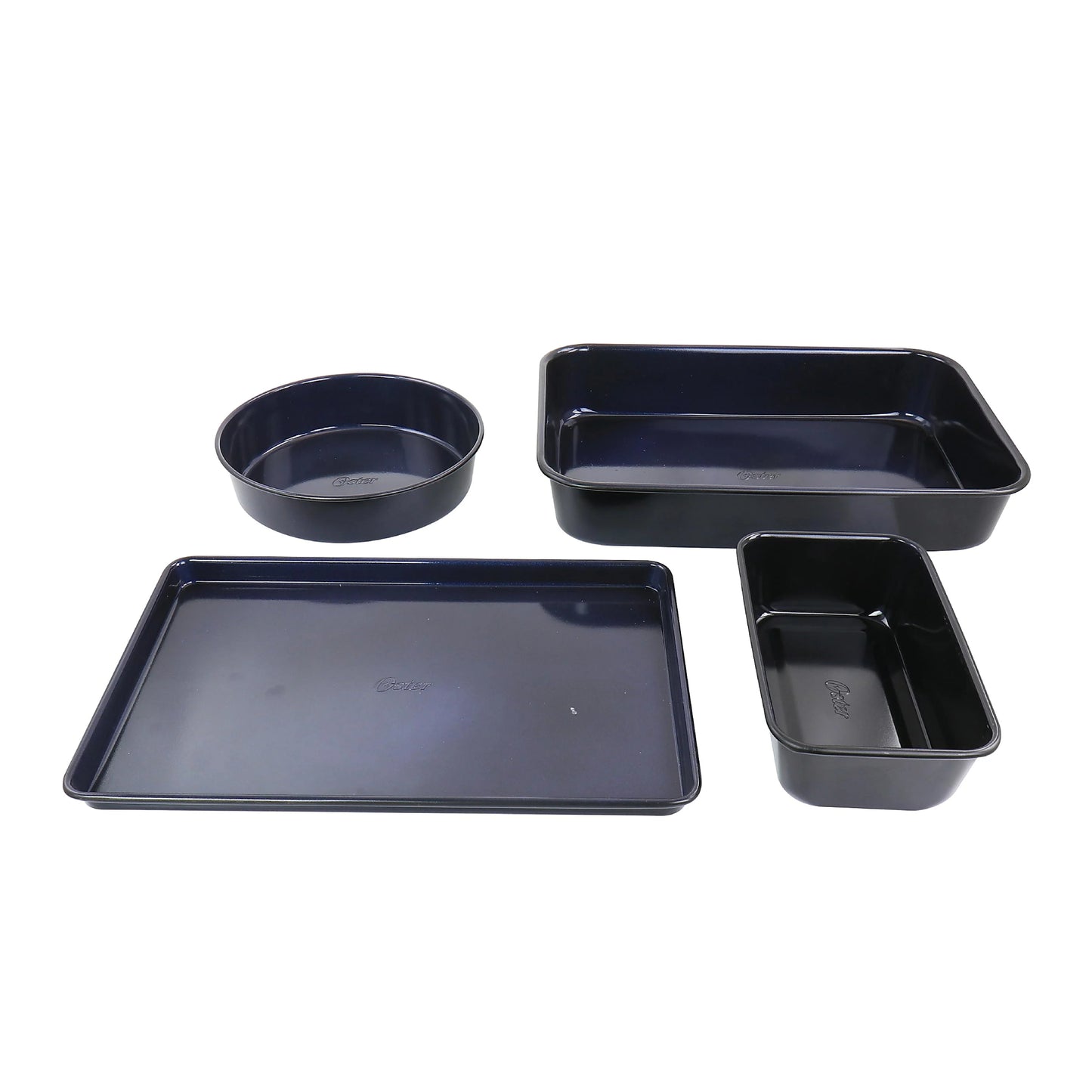 Oster Carbon Steel Non-Stick Bakeware Set (4-Piece) - Dark Blue/Black